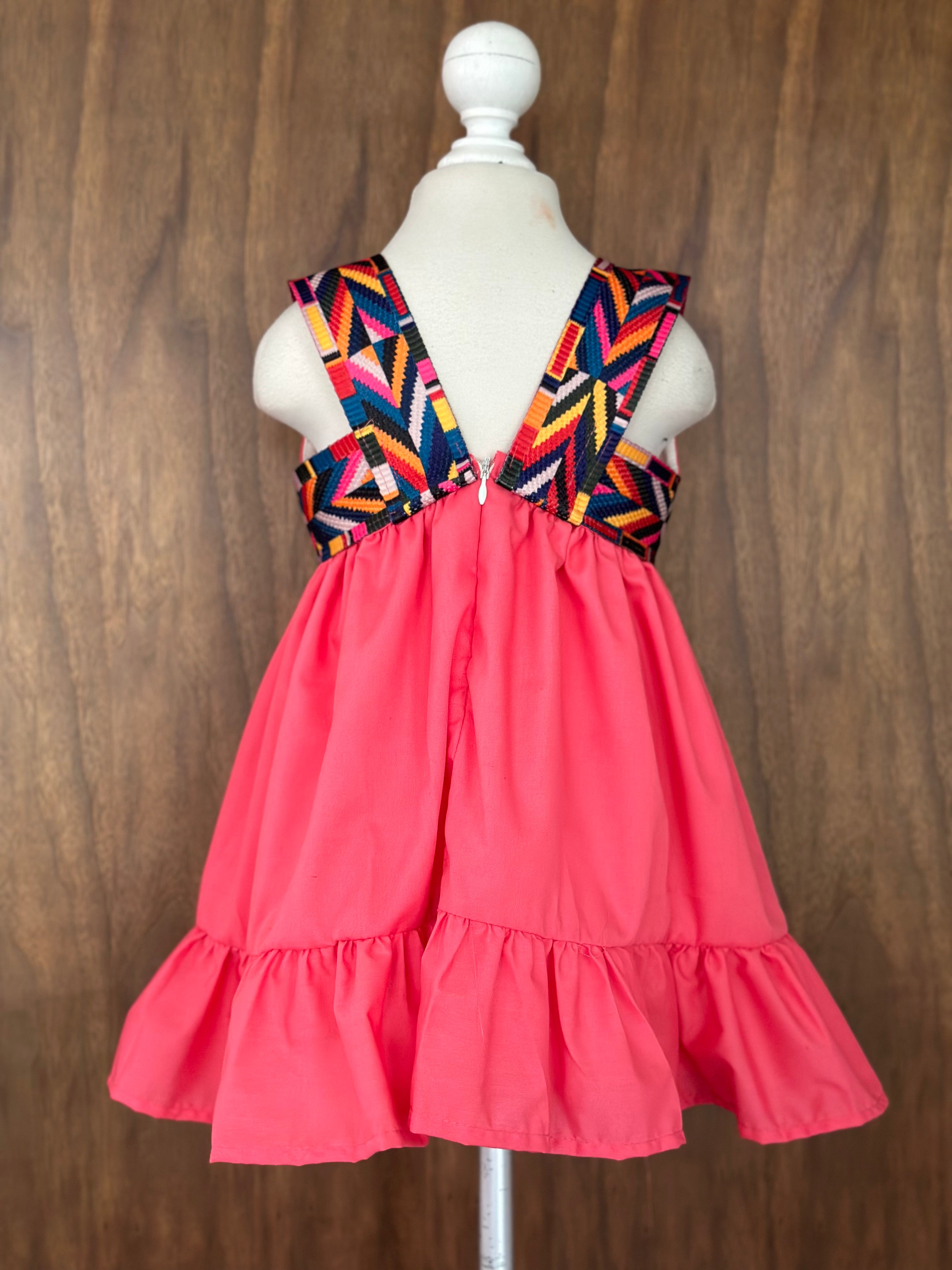 Vestido de algodón con tira etnica.